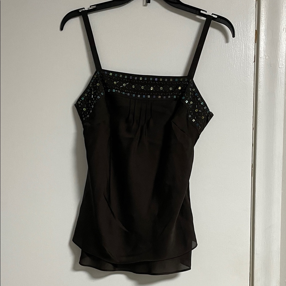LOFT Brown Camisole with Embellished Details